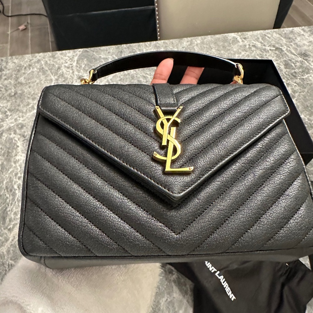 YSL medium college bag with gold hardware